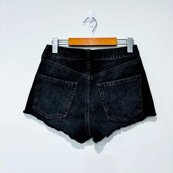 DYNAMITE Black distressed denim shorts | Paige high-waist cutoffs | Size 25 * - Picture 6 of 7